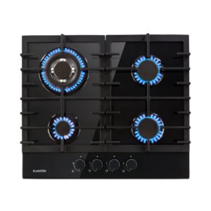 Klarstein Ignito 4, plynová varná doska, 4 Sabaf horáky, sklokeramika, čierna