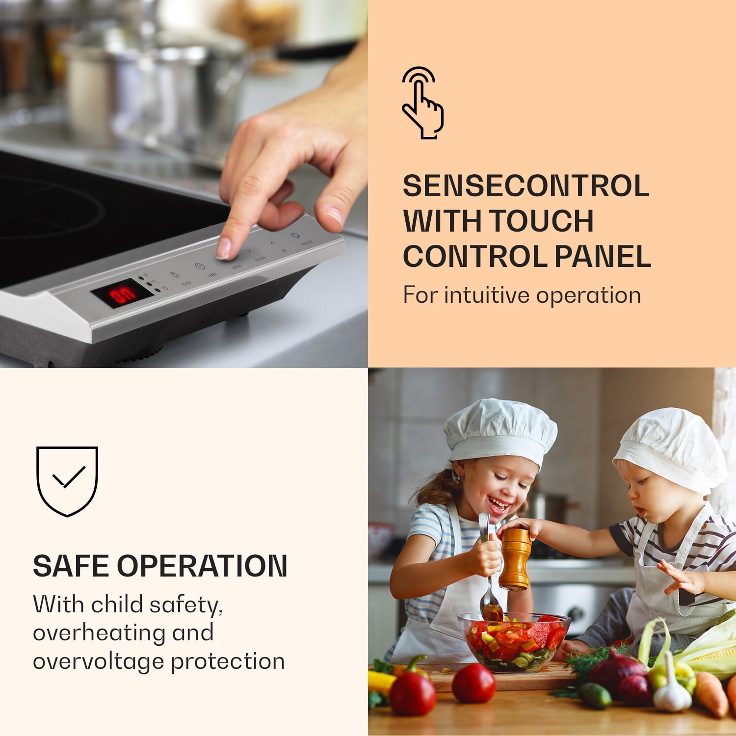 Klarstein MisterCook, infračervený varič, 2000 W, 90 - 650 °C, časovač, strieborná – Obrázok 4