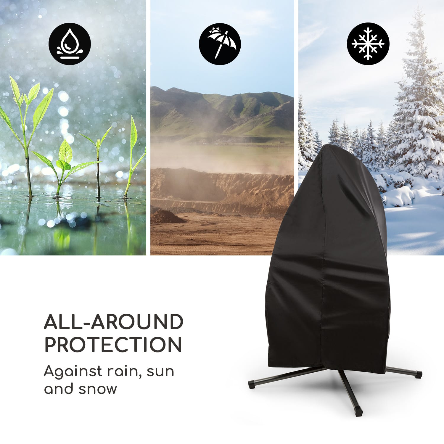 Blumfeldt Bella Donna, ochranný kryt, 100 % polyester, nepremokavý, čierny – Obrázok 4