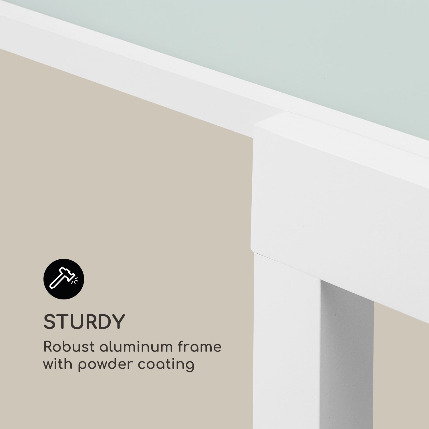 Blumfeldt Pamplona Extension, záhradný stôl, 180 x 83 cm max., hliník, sklo, biely – Obrázok 5