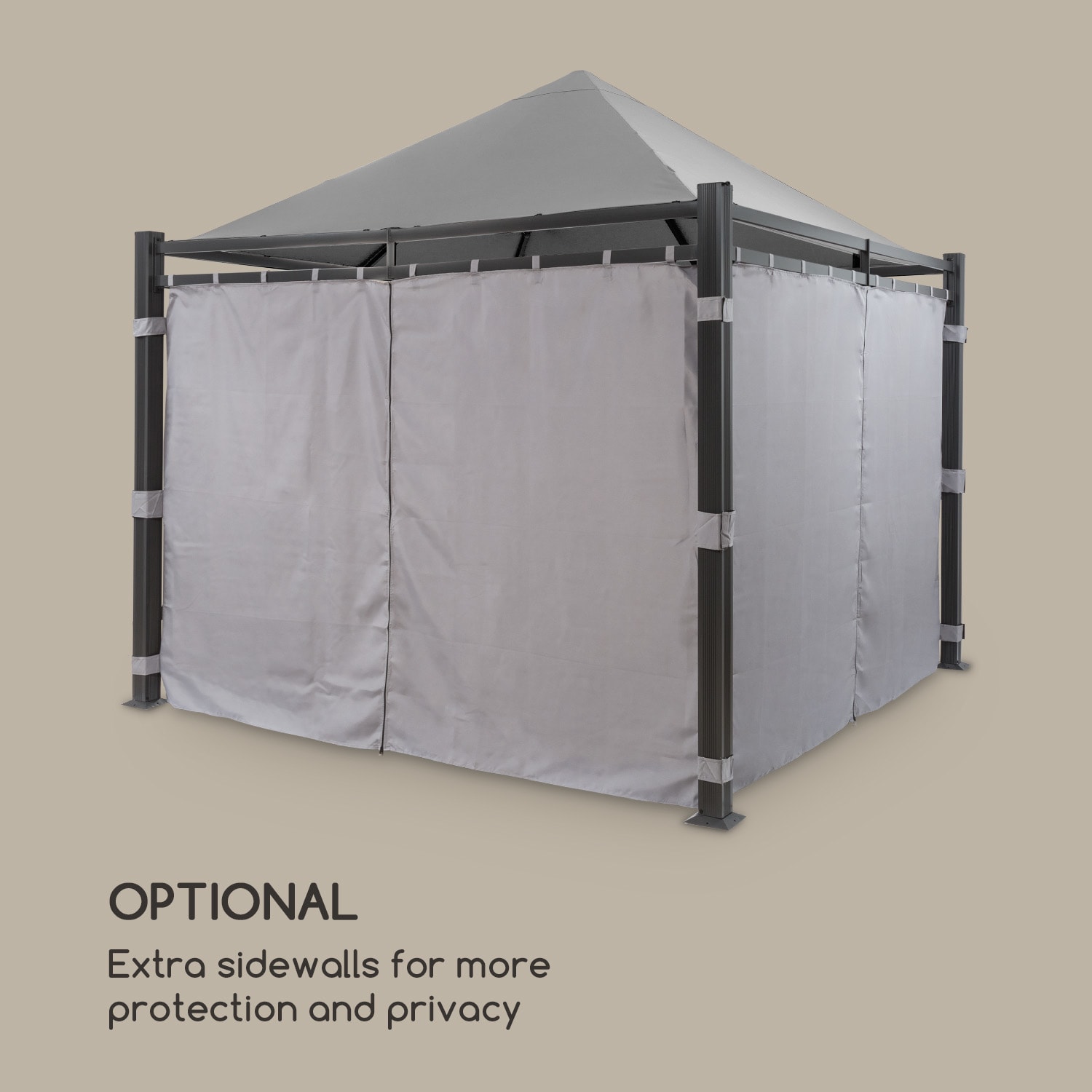 Blumfeldt Pantheon Illumina, altánok so strechou, polykarbonát, hliník, čierny – Obrázok 4