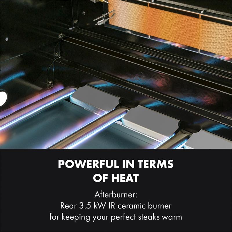 Klarstein Tomahawk 4.2 SBG plynový gril 6 horákov 20,7 kW 64x42 cm gril nerezová oceľ – Obrázok 5