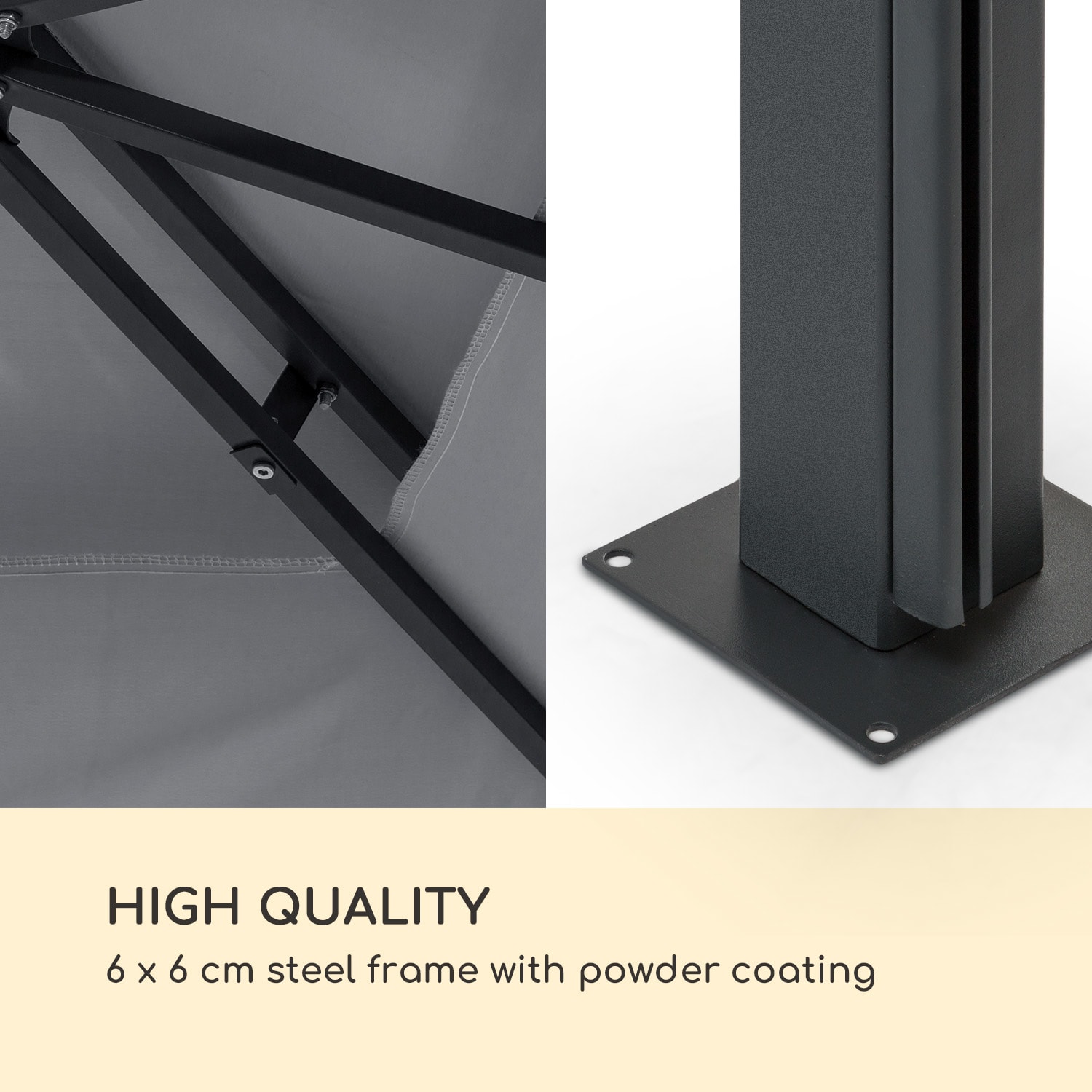 Blumfeldt Grandezza Cortina, záhradný altánok, 3 x 4 m, 4 bočné diely, tmavosivý – Obrázok 4