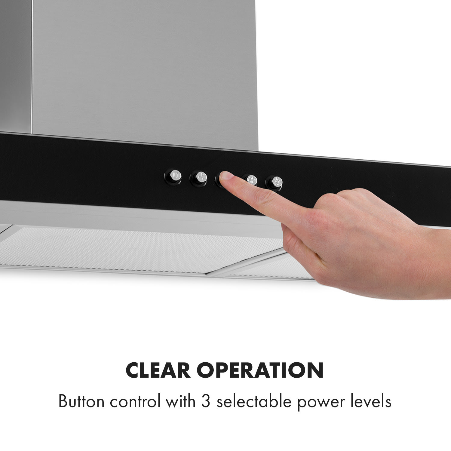 Klarstein Darya, digestor, 90 cm, 310 m³/h, nehrdzavejúca oceľ, strieborný – Obrázok 5