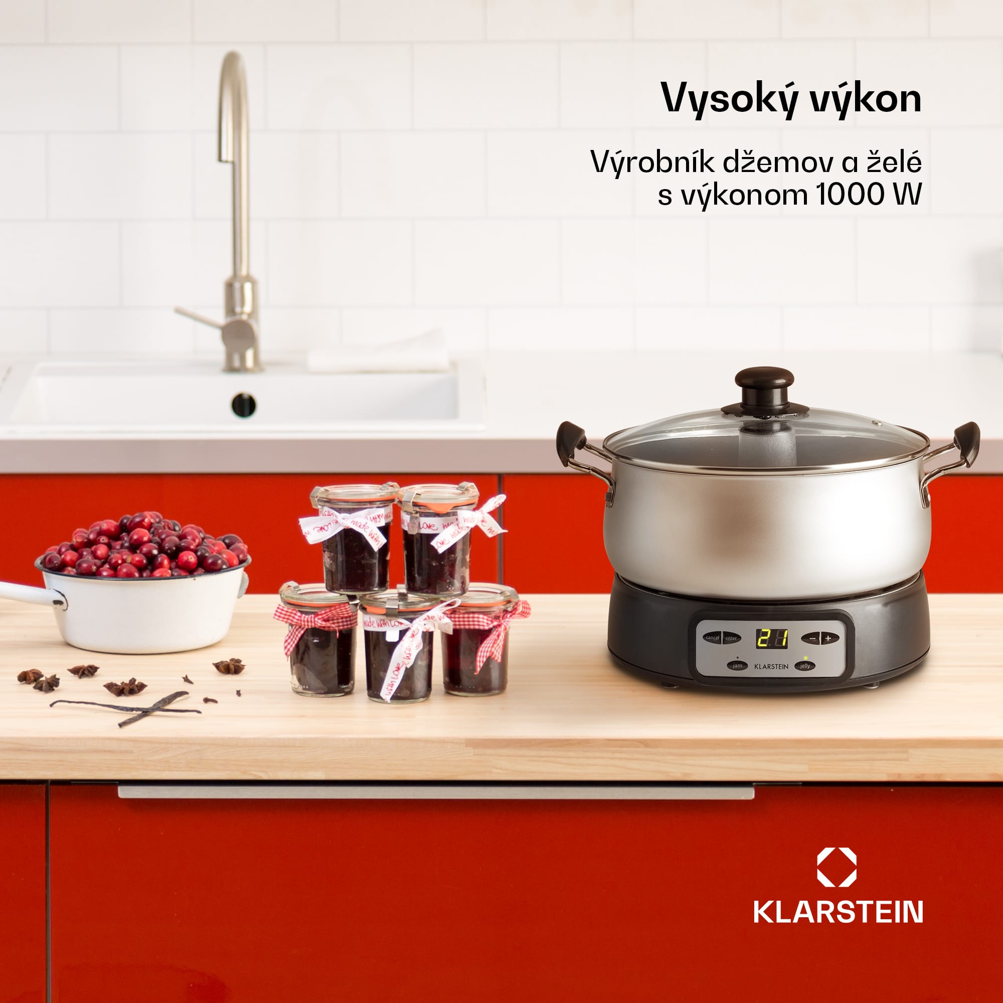 Klarstein Jam Session, hrniec na prípravu marmelády a želé, 1000 W, 2 hrniecické programy – Obrázok 2