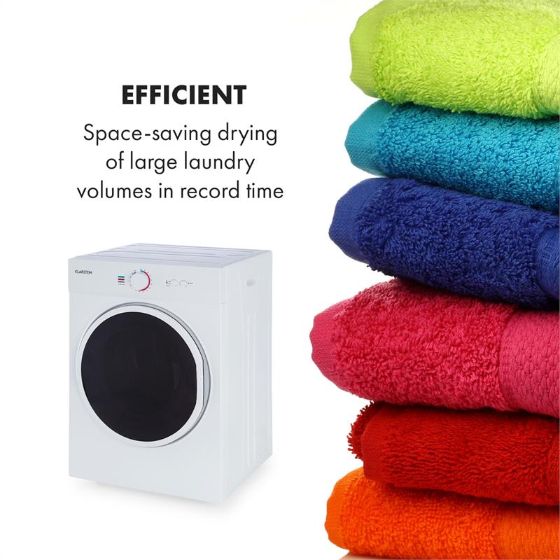 Klarstein Jet Set, sušička bielizne, sušička, 1020 W, energetická trieda G, 3 kg, 50 cm, biela – Obrázok 4