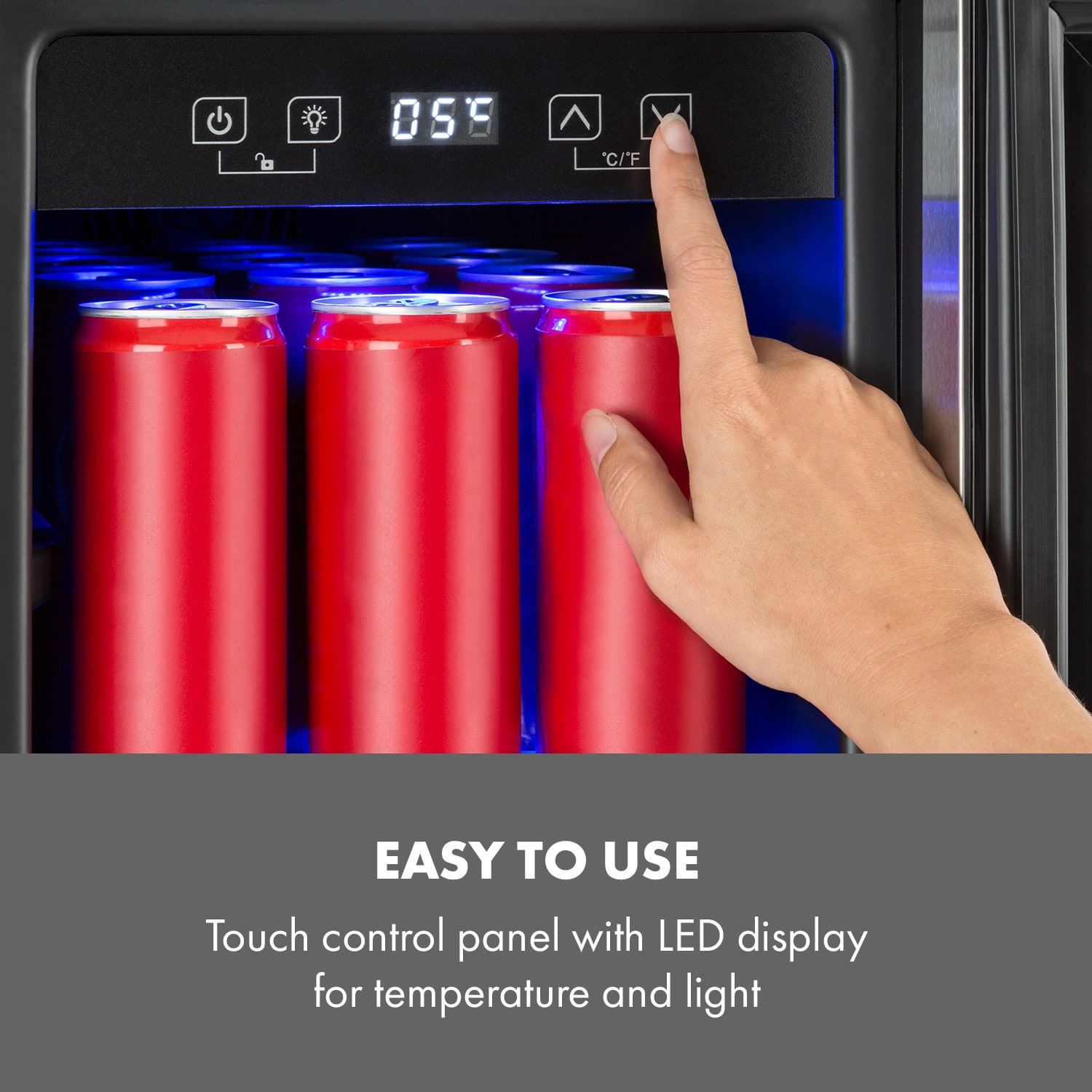 Klarstein Beerlager 56, chladnička na nápoje, 56 l, 20 fliaš, energet. trieda G, nehrdzavejúca oceľ, čierna – Obrázok 5