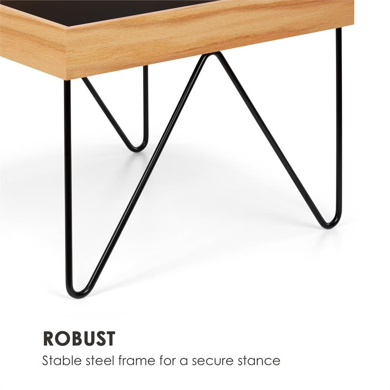 Besoa Big Lyon, konferenčný stolík, melamin/MDF s dubovou dyhou, oceľový rám, čierny – Obrázok 4