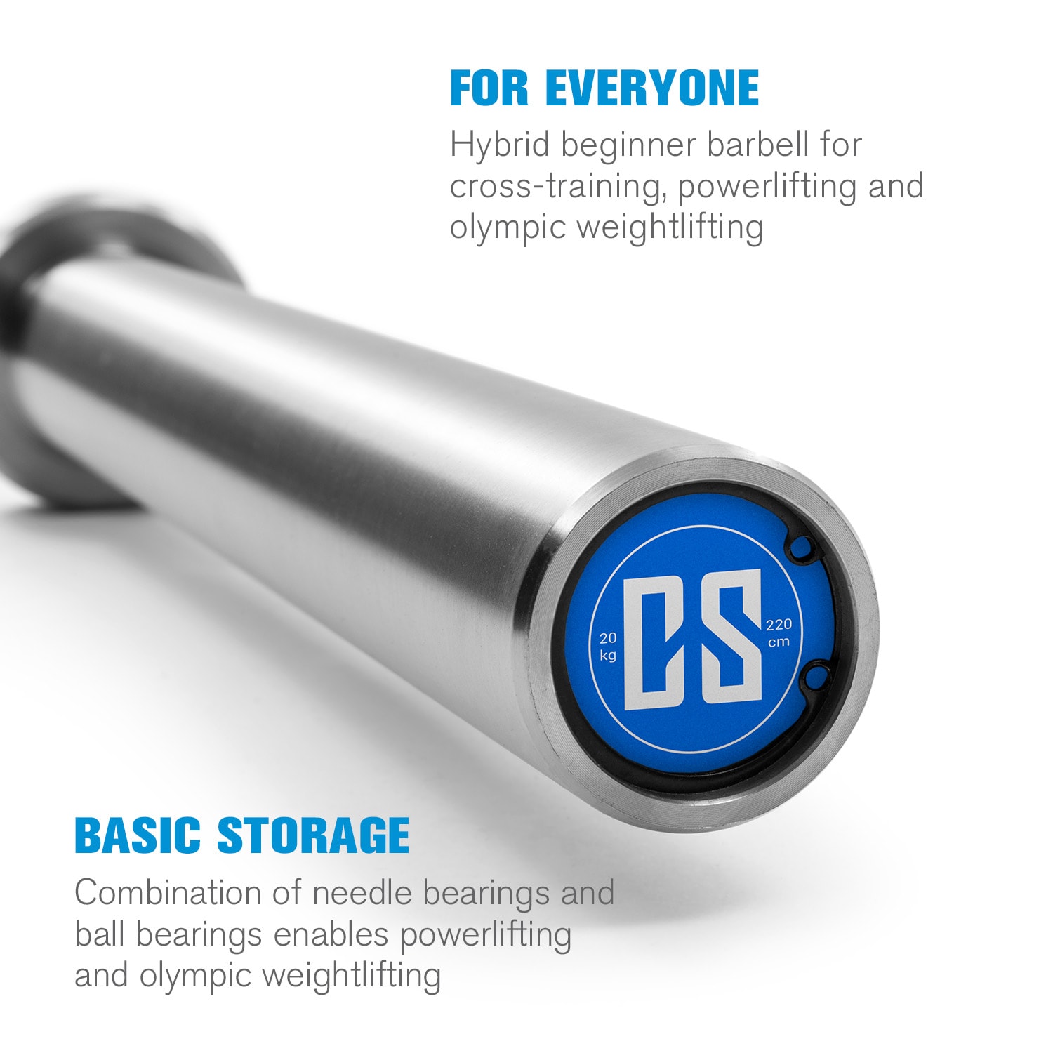 Capital Sports Hybrid Men ECO, obojručná olympijská tyč, 50 mm hriadeľ, 650 kg, oceľ – Obrázok 3