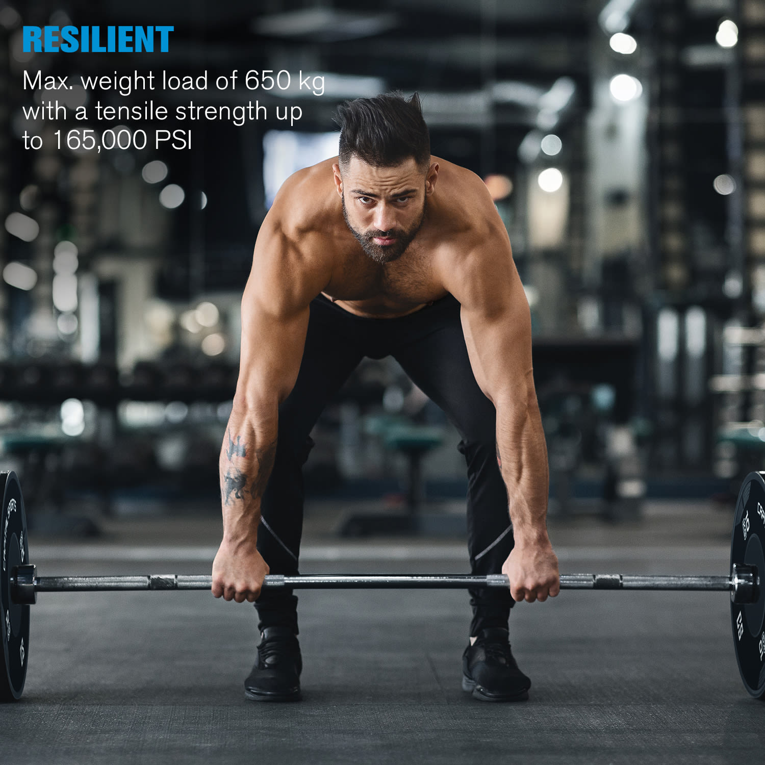 Capital Sports Hybrid Men ECO, obojručná olympijská tyč, 50 mm hriadeľ, 650 kg, oceľ – Obrázok 4