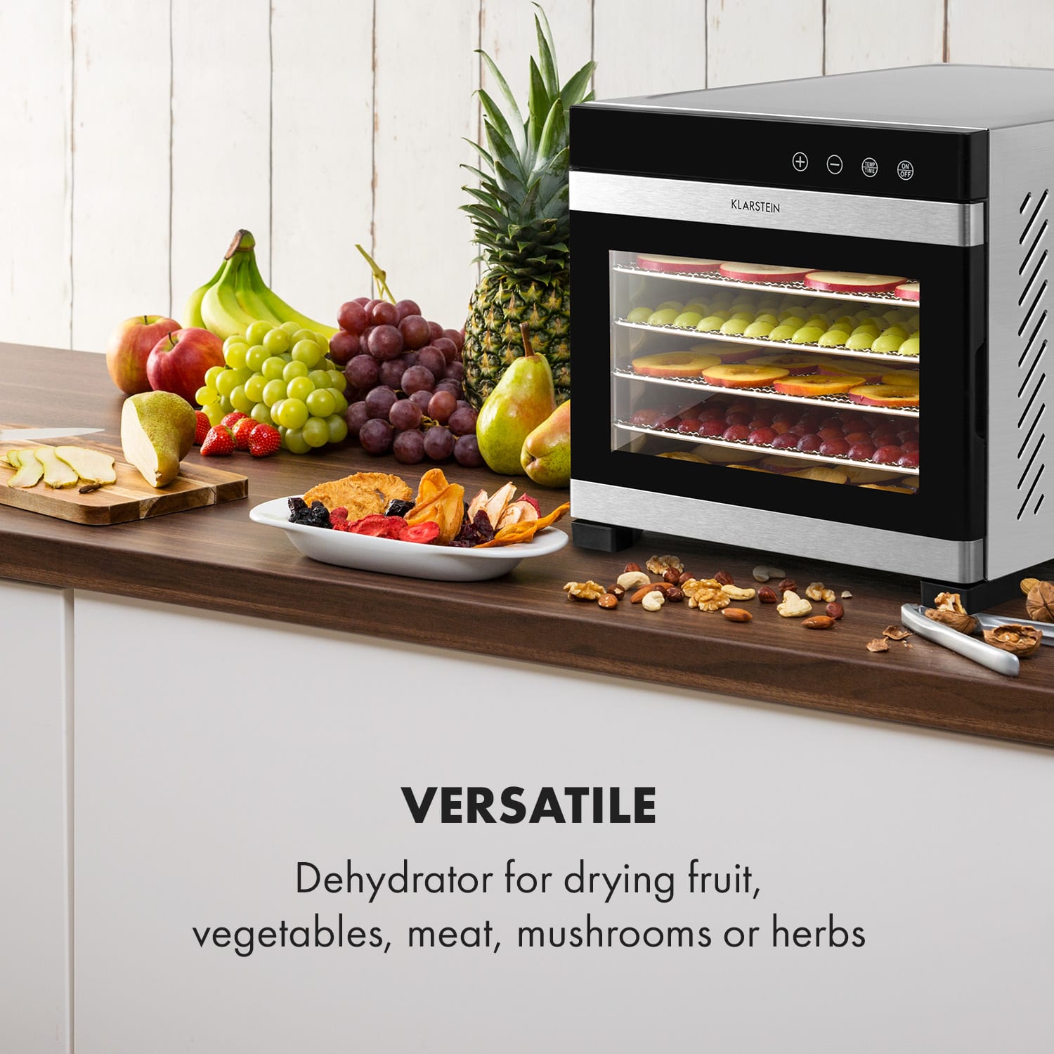 Klarstein Flavour Dry, sušička potravín, 35-75 °C, LCD dotykový displej, časovač, čierna – Obrázok 2