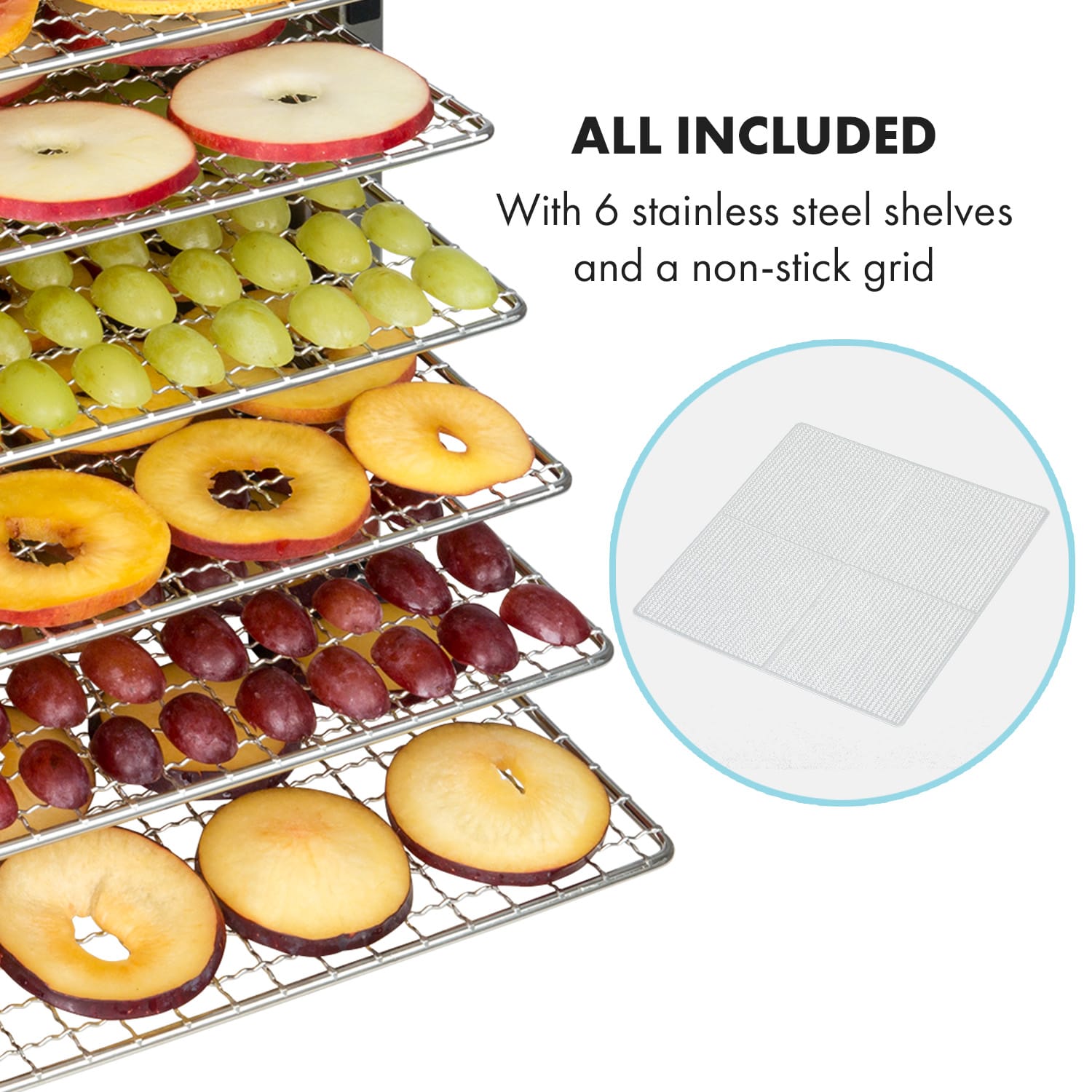 Klarstein Flavour Dry, sušička potravín, 35-75 °C, LCD dotykový displej, časovač, čierna – Obrázok 5