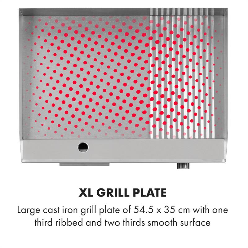 Klarstein Grillmeile 3000GR, elektrický gril, 3000 W, grilovacia platňa 54,5 x 35 cm, hladký/rebrovaný – Obrázok 4