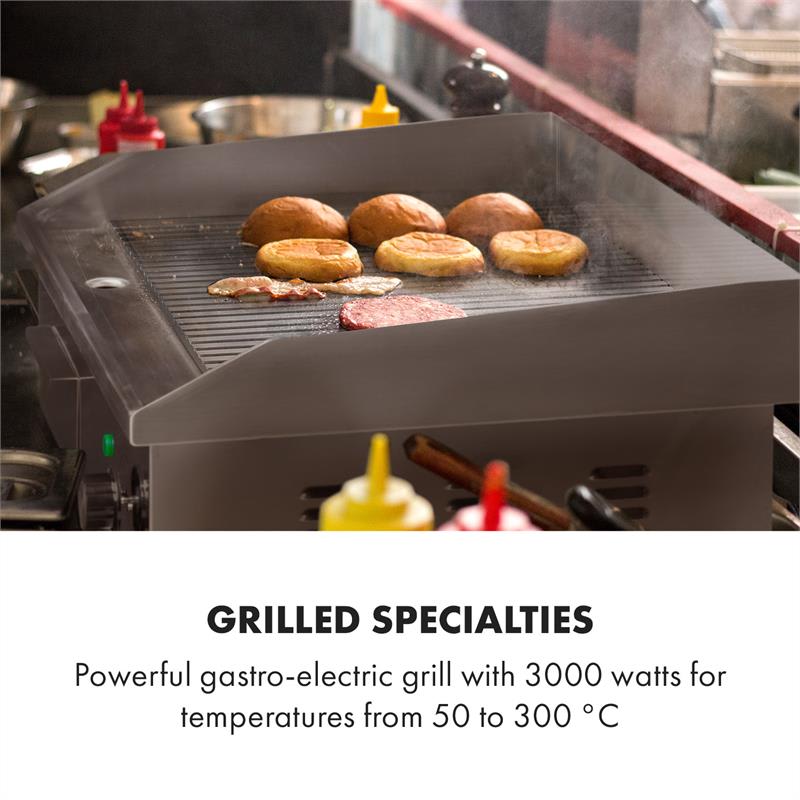 Klarstein Grillmeile 3000R, elektrický gril, 3000 W, grilovacia platňa 54,5 x 35 cm, rebrovaný – Obrázok 2