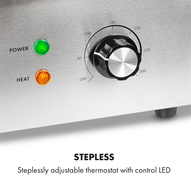 Klarstein Grillmeile 3000R, elektrický gril, 3000 W, grilovacia platňa 54,5 x 35 cm, rebrovaný – Obrázok 3