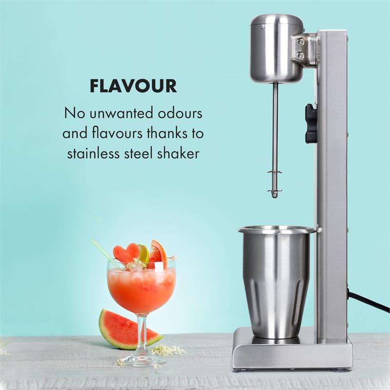 Klarstein Kraftpaket, mixér na mliečne kokteily, proteínové kokteily, 80 W, nehrdzavejúca oceľ, strieborný – Obrázok 4