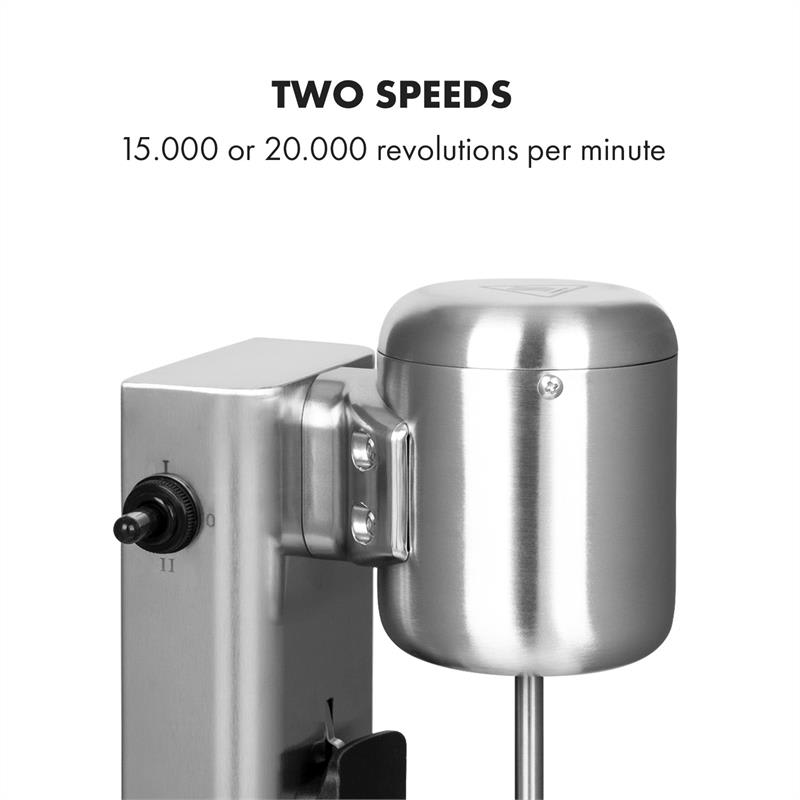 Klarstein Kraftpaket, mixér na mliečne kokteily, proteínové kokteily, 80 W, nehrdzavejúca oceľ, strieborný – Obrázok 5