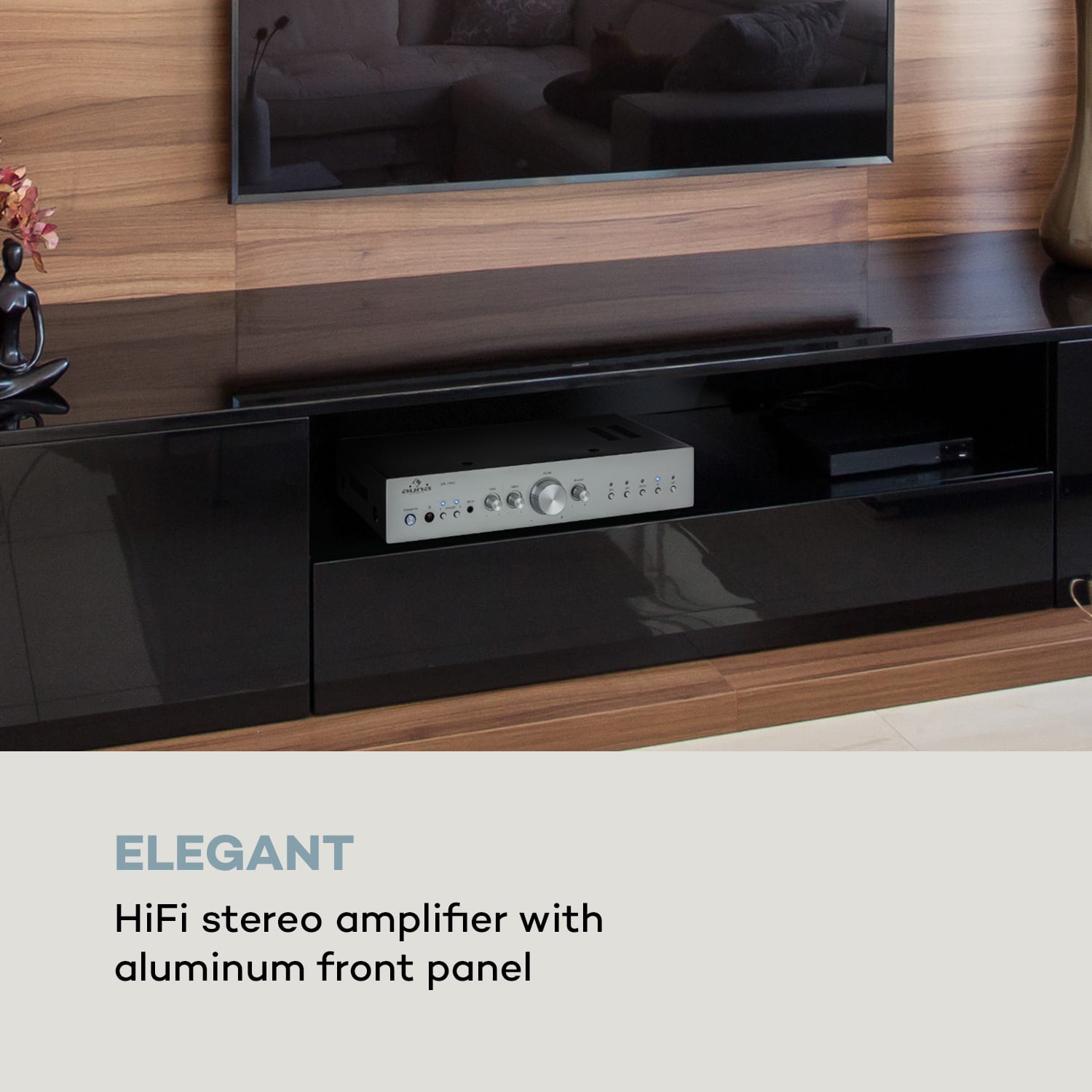 Auna AV2-CD608BT, HiFi stereo zosilňovač, 4 x 100 W RMS, BT, digitálny optický vstup – Obrázok 2