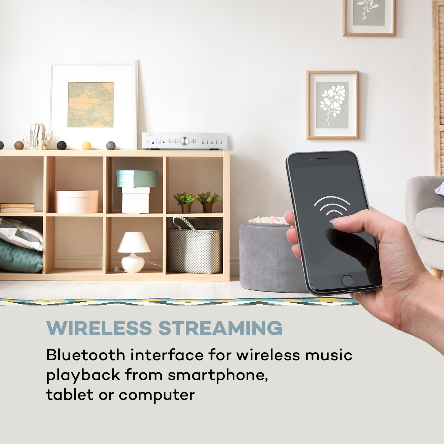 Auna AV2-CD608BT, HiFi stereo zosilňovač, 4 x 100 W RMS, BT, digitálny optický vstup – Obrázok 4