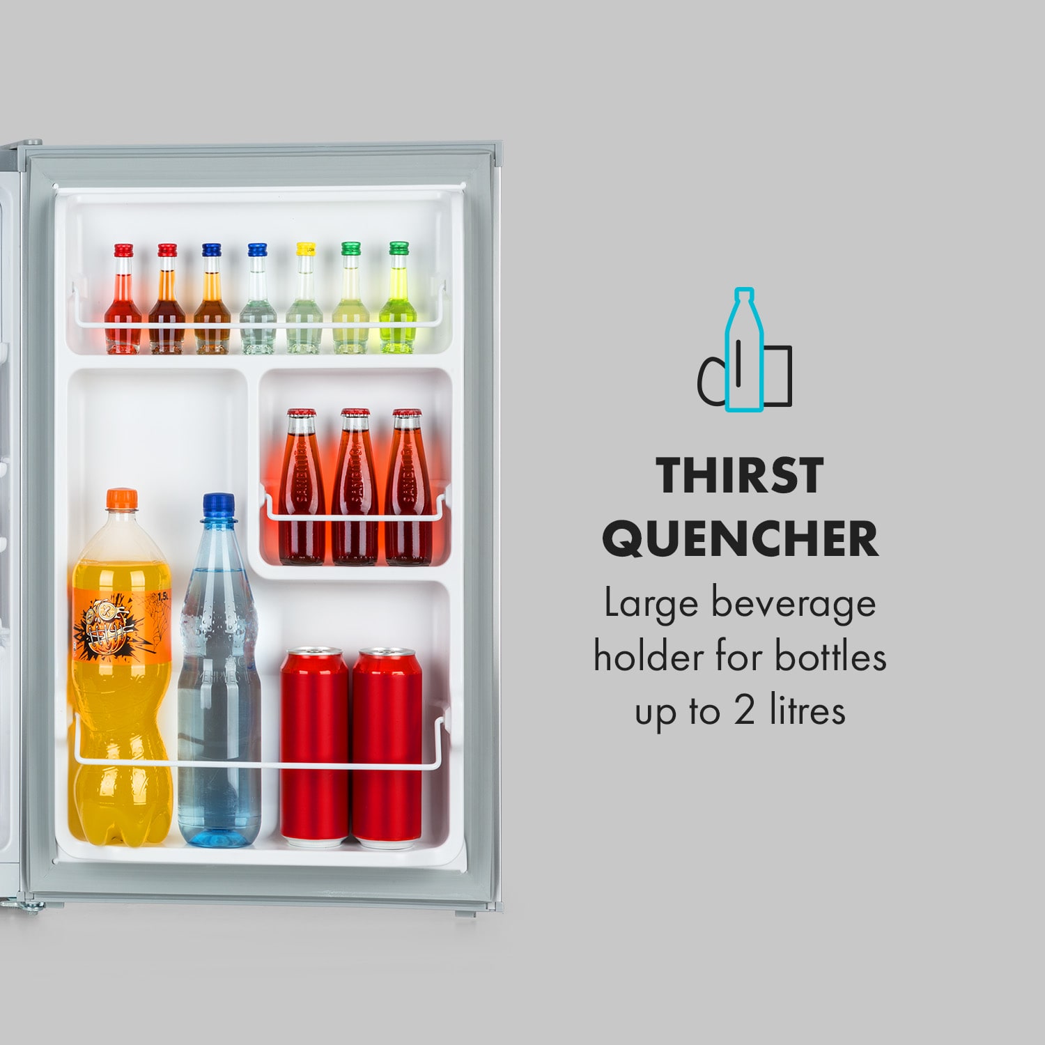 Klarstein Delaware, chladnička, 75 l, mraziaci priečinok 4 l, energet. trieda E, kompresné chladenie – Obrázok 5