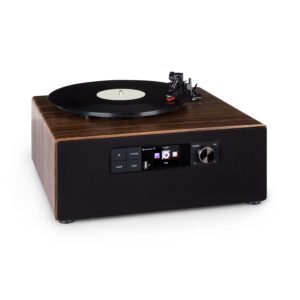 Auna Connect Vinyl Cube, gramofón, 40 W max., internet/DAB+/FM, USB, hnedý