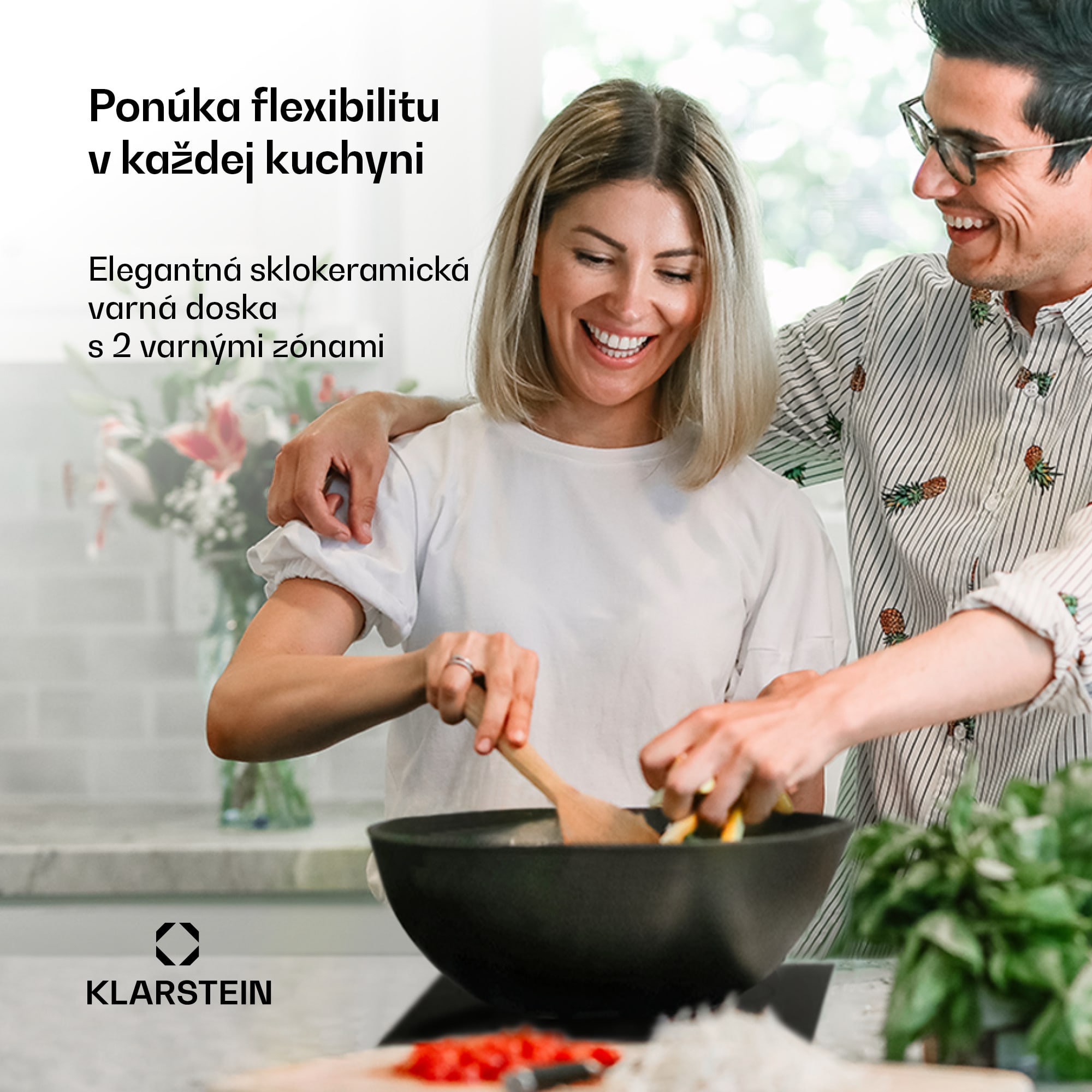 Klarstein EasyCook Domino, sklokeramická varná doska, 3000 W, otočný regulátor, čierna – Obrázok 2