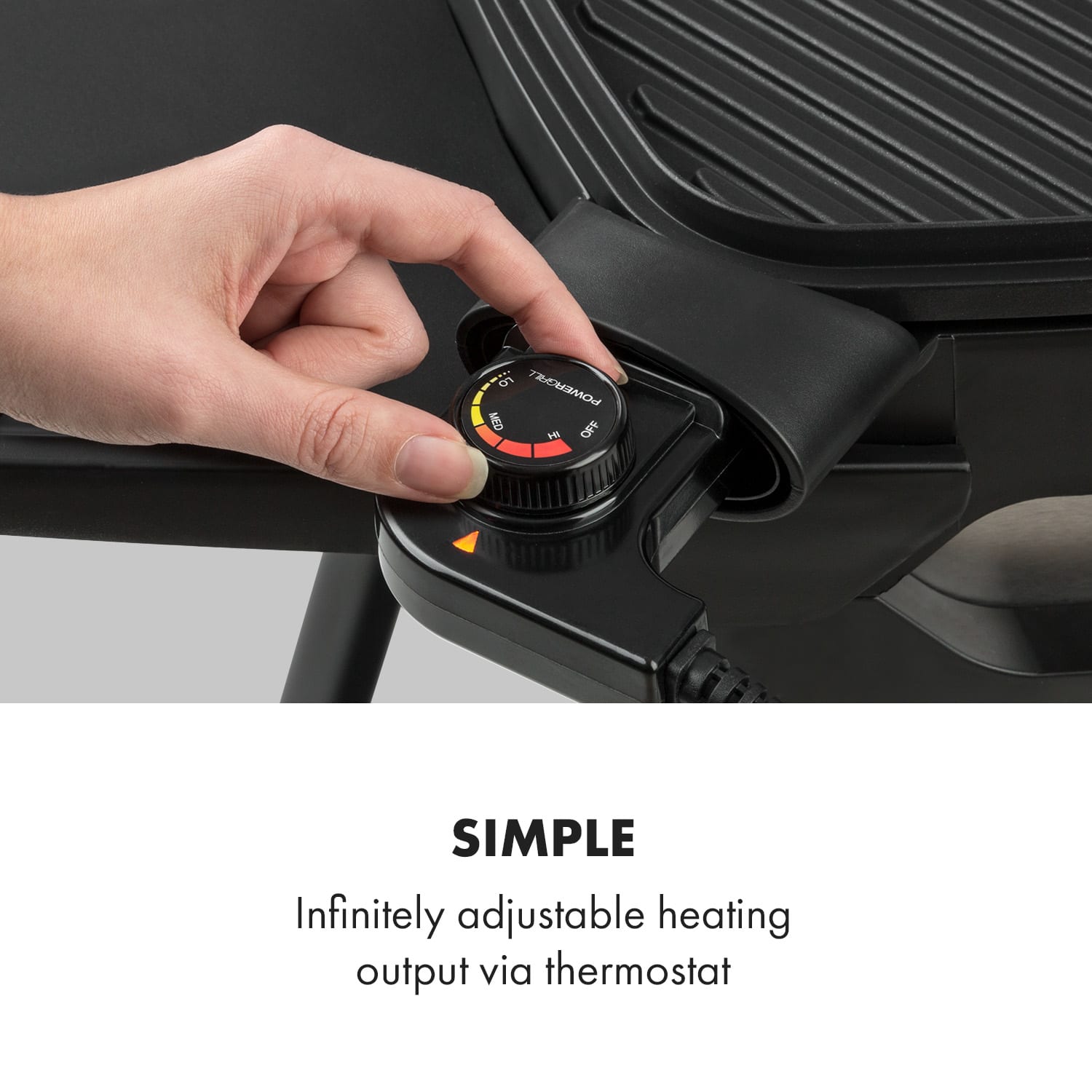 Klarstein Gatsby, elektrický gril, 2000 W, nepriľnavá grilovacia plocha, bočné stolíky, čierny – Obrázok 5