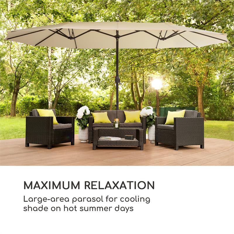 Blumfeldt Twin Peaks, slnečník, polyester, UV 50, nepremokavý, krémový – Obrázok 2