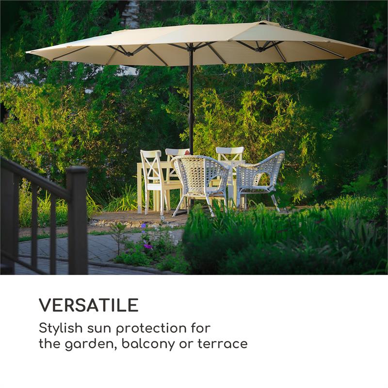 Blumfeldt Twin Peaks, slnečník, polyester, UV 50, nepremokavý, krémový – Obrázok 4