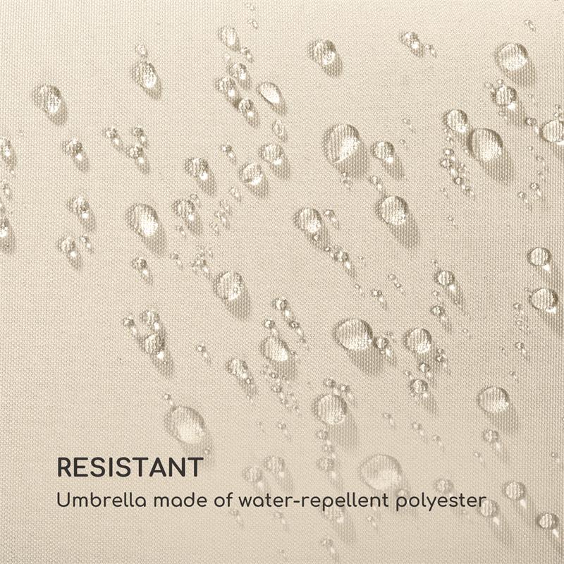 Blumfeldt Twin Peaks, slnečník, polyester, UV 50, nepremokavý, krémový – Obrázok 5