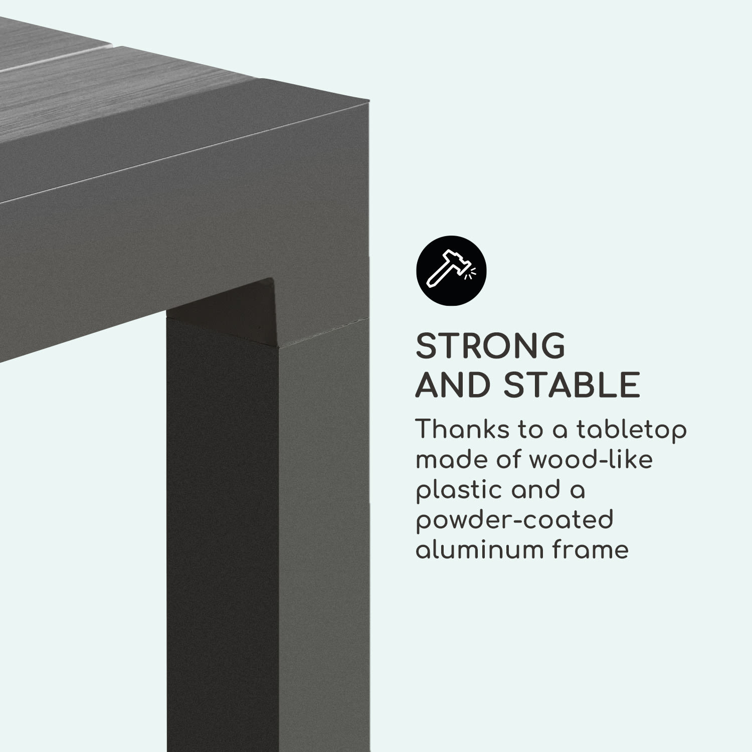 Blumfeldt Menorca Expand, záhradný stôl, 163 x 95 cm, antracitový – Obrázok 4