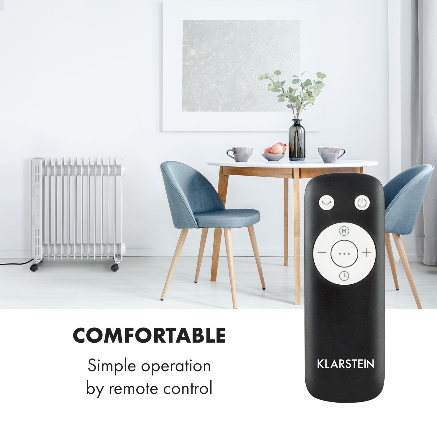 Klarstein Thermaxx Heatstream, olejový radiátor, 2500 W, 5-35 °C, 24-hod. časovač, biely – Obrázok 5