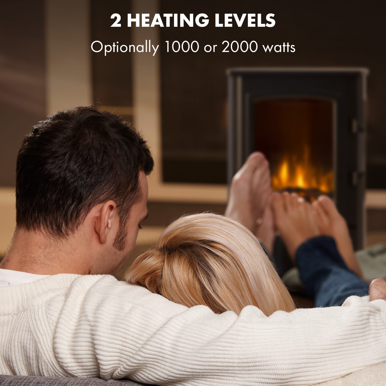 Klarstein Bormio Panorama, elektrický krb, 1000/2000 W, termostat, čierny – Obrázok 4