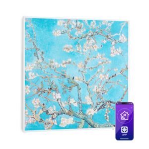 Klarstein Wonderwall Air Art Smart, infračervený ohrievač, 60 x 60 cm, 350 W, aplikácia, mandľový kvet