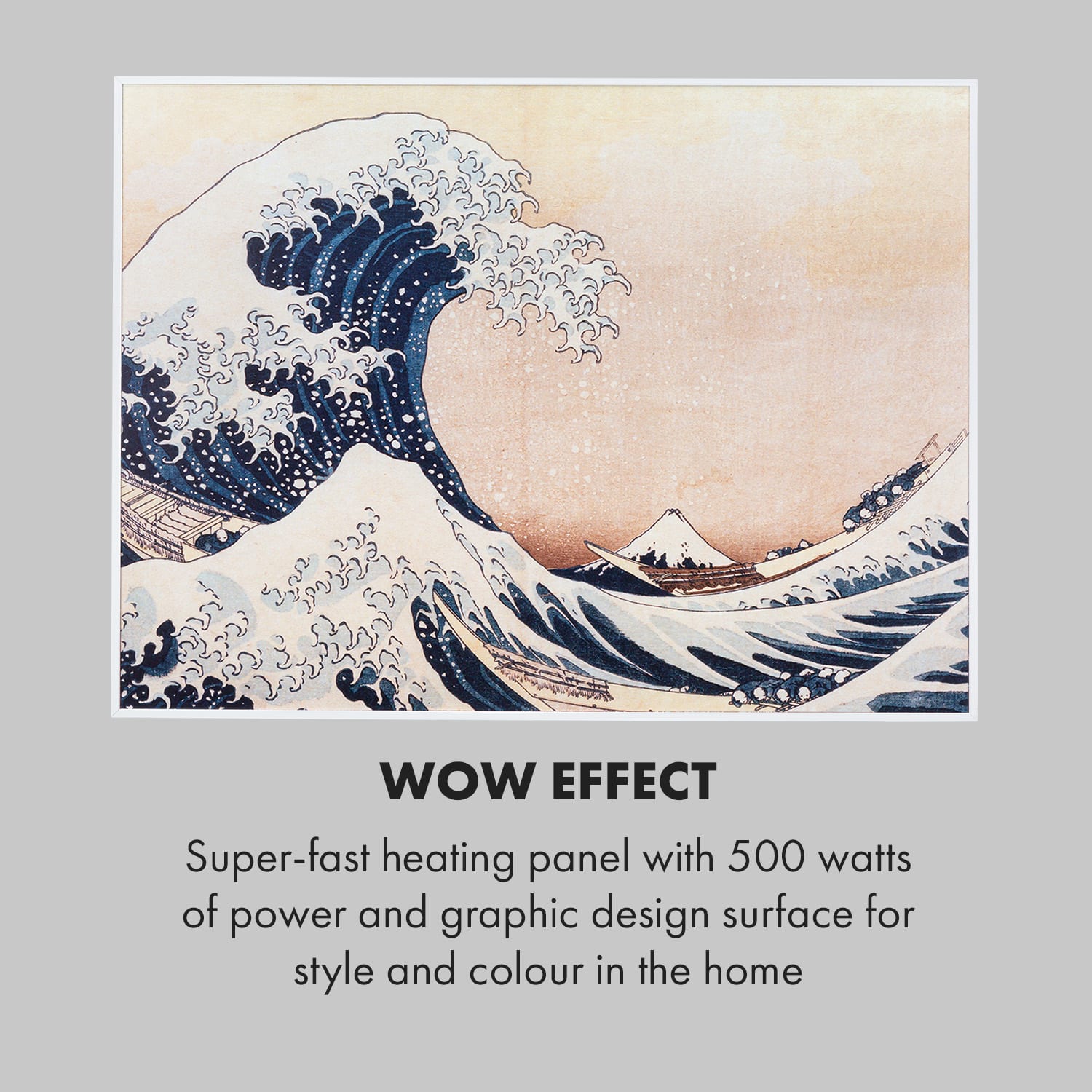 Klarstein Wonderwall Air Art Smart, infračervený ohrievač, 80 x 60 cm, 500 W, modré vlny – Obrázok 5