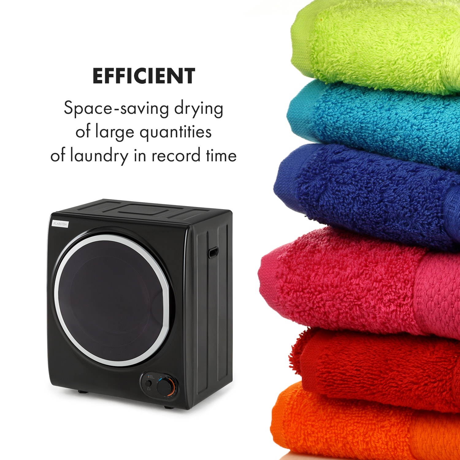 Klarstein Jet Set 2500, sušička bielizne, sušička s odsávaním vlhkého vzduchu, 850W, TEE C, 2,5kg, 50cm, čierna – Obrázok 4