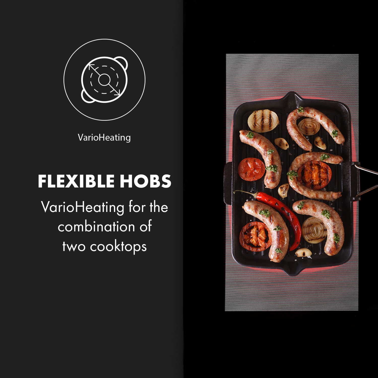 Klarstein Delicatessa 90 Flex, vstavaná indukčná varná doska, 7400 W, 5 zón, samostatná – Obrázok 3