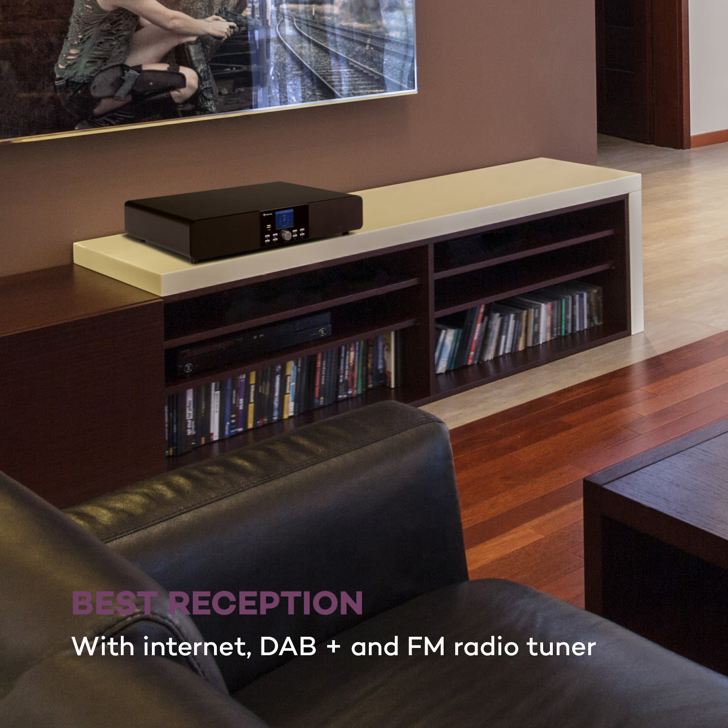 Auna Stealth Base Connect Soundbase, Bluetooth, internet/DAB+FM, USB, AUX – Obrázok 2