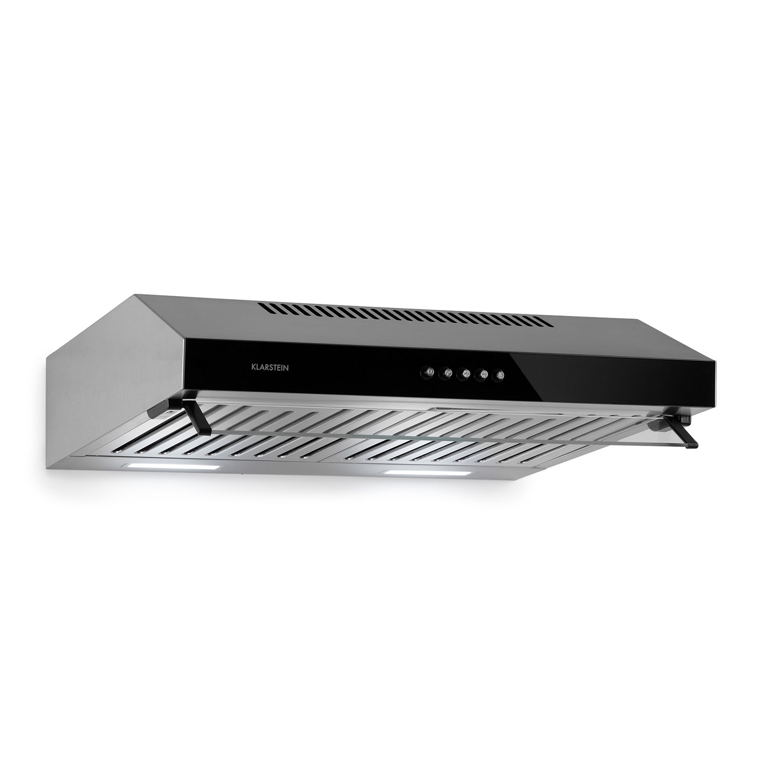 Klarstein Corvette Americana, digestor, 60 cm, podskrinkový, 306 m³/h, nehrdzavejúca oceľ, čierny