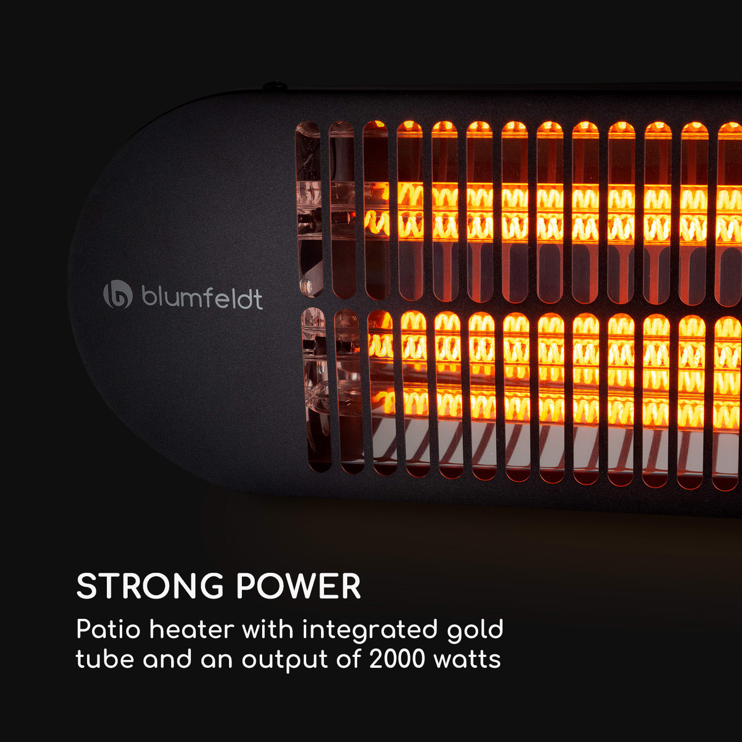 Blumfeldt Gold Bar 2000 Swing, infračervený ohrievač, 2000 W, 60° oscilácia – Obrázok 5