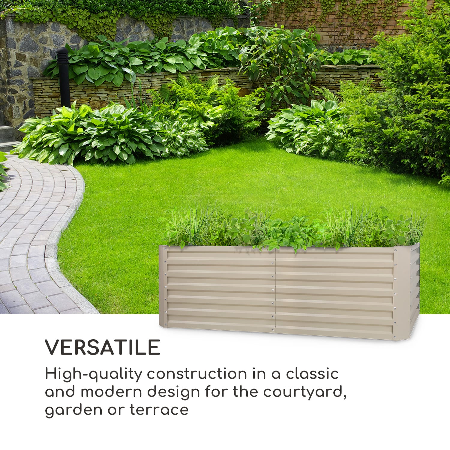 Blumfeldt High Grow Straight, vyvýšený záhon, 200 x 60 x 100 cm, 1200 l, oceľ – Obrázok 2