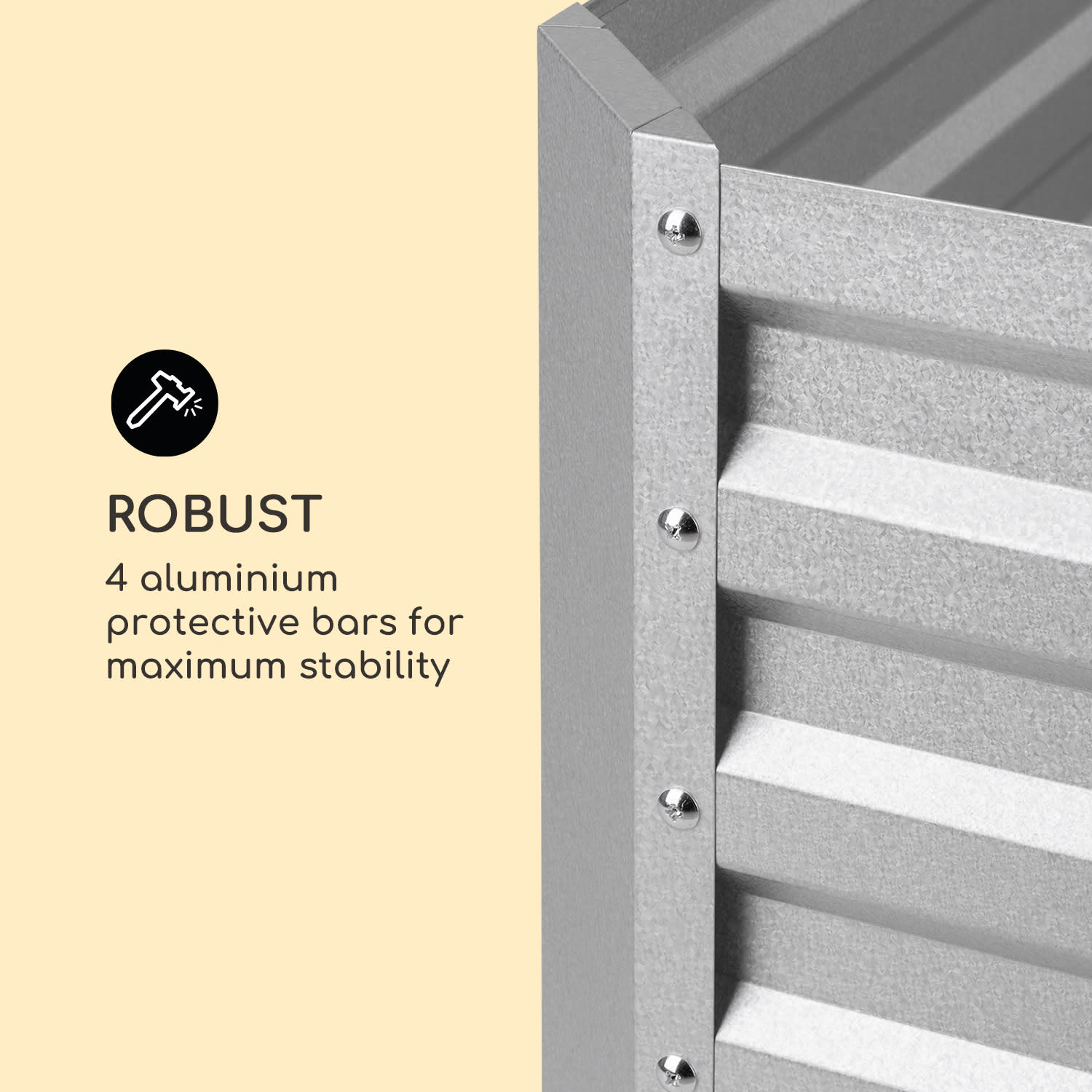 Blumfeldt Blum High Grow Straight, vyvýšený záhon, 200x90x100cm, 1800l, oceľ – Obrázok 5