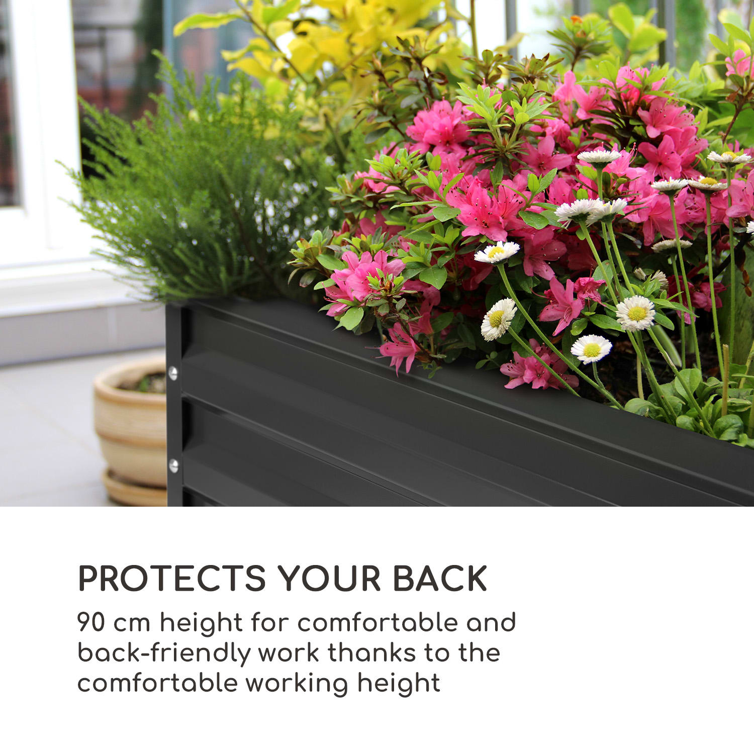 Blumfeldt High Grow Straight, vyvýšený záhon, 200 x 90 x 100 cm, 1800 l, oceľ – Obrázok 3