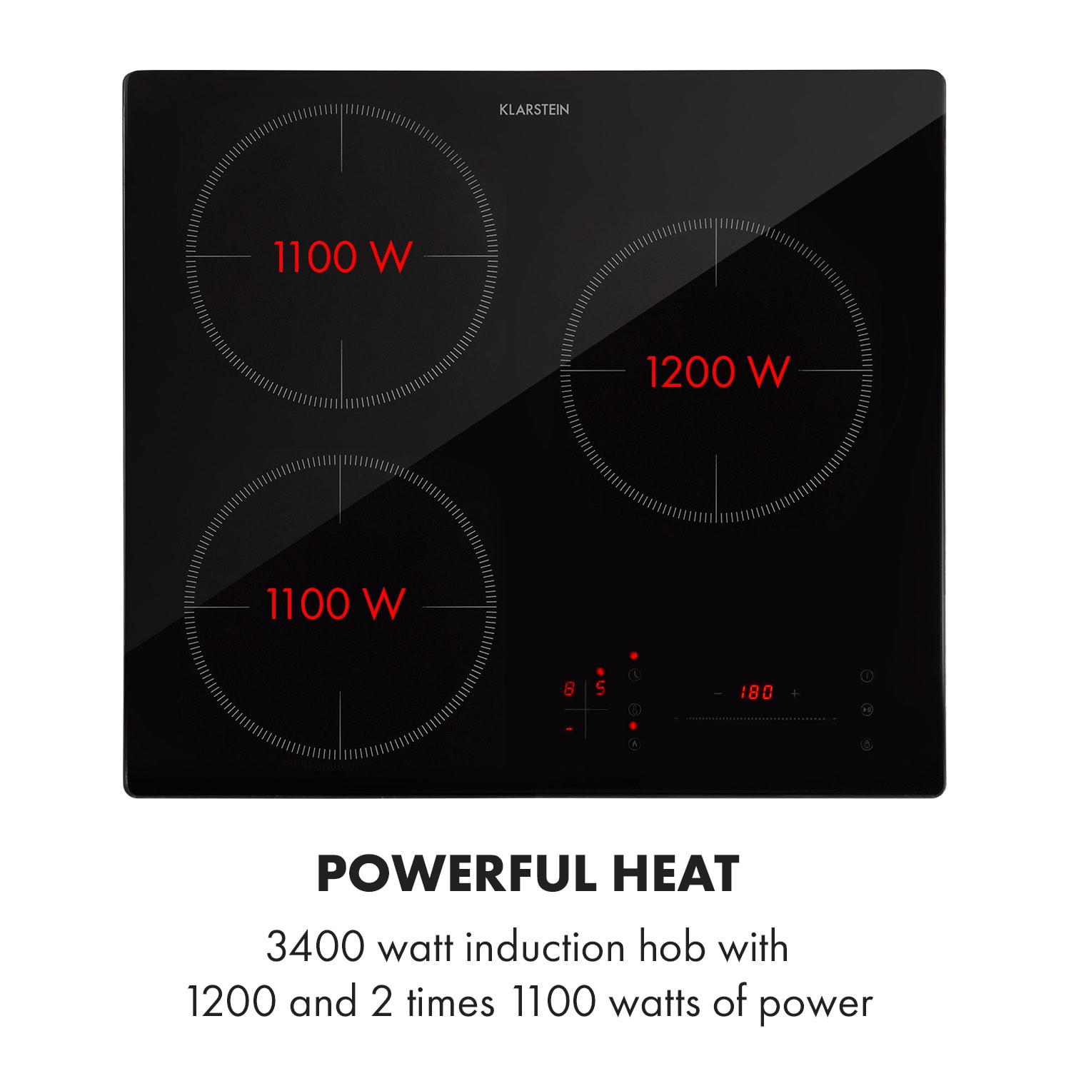 Klarstein TrinityCook, indukčná varná doska, 3400 W, dotykové ovládanie, sklo – Obrázok 4