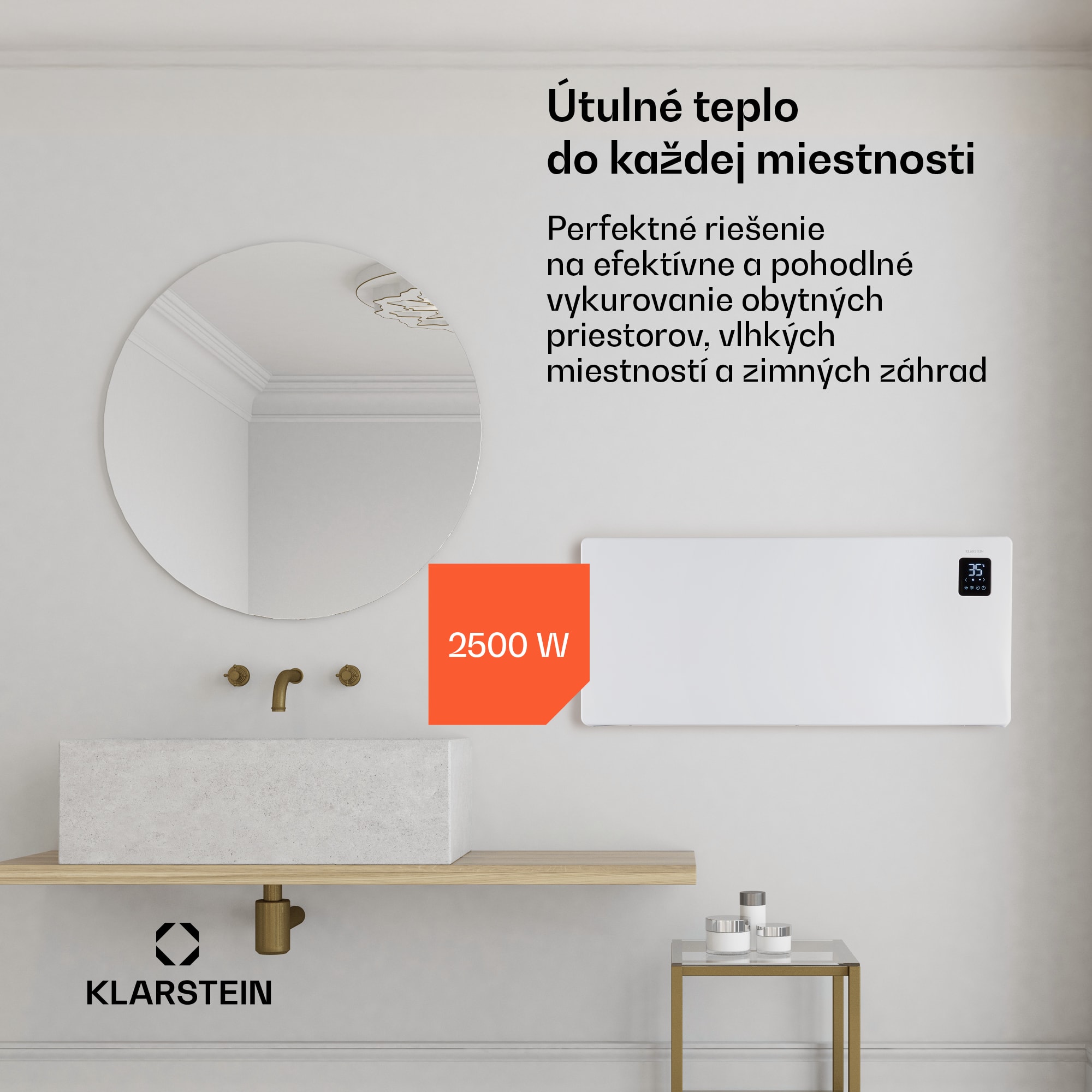 Klarstein Bansin Smart 2500, konvektor, 2500 W, ovládanie cez aplikáciu – Obrázok 2
