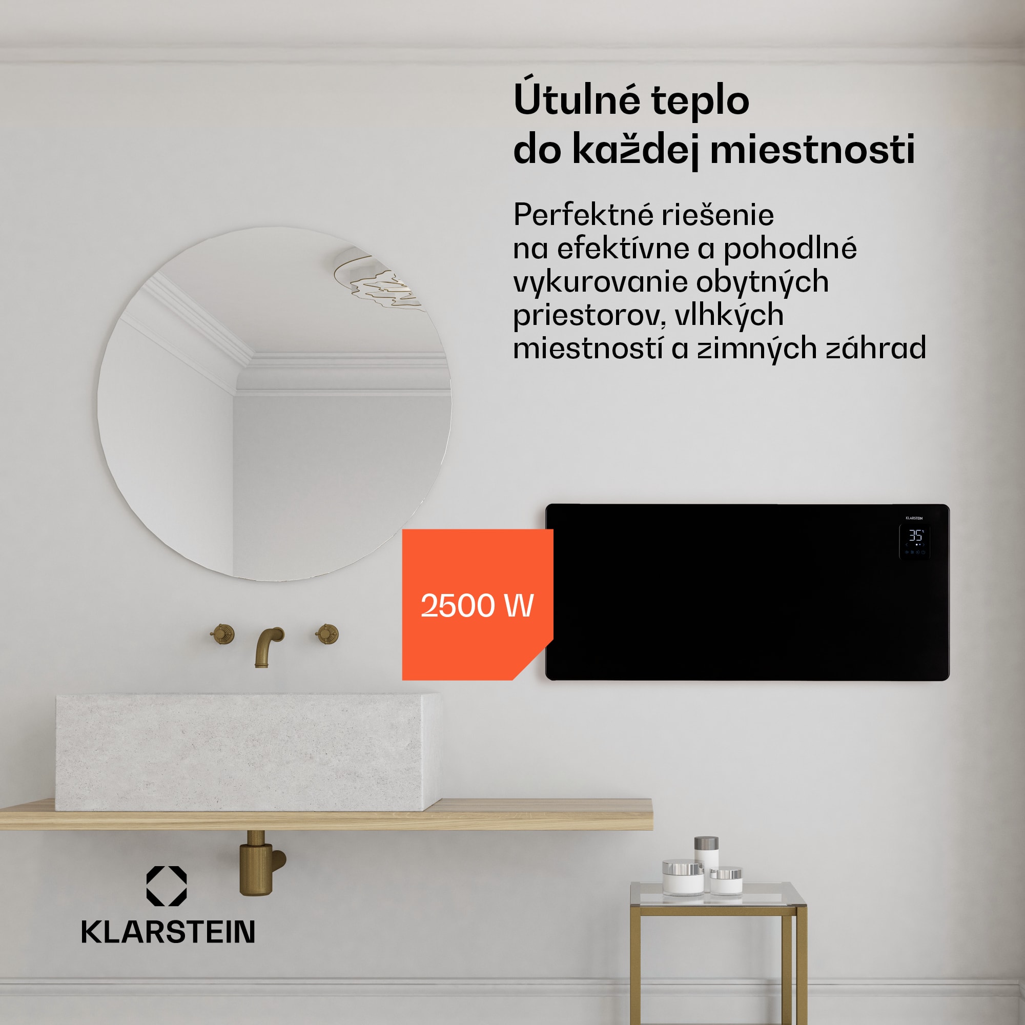 Klarstein Bansin Smart 2500, konvektor, 2500 W, ovládanie cez aplikáciu – Obrázok 2