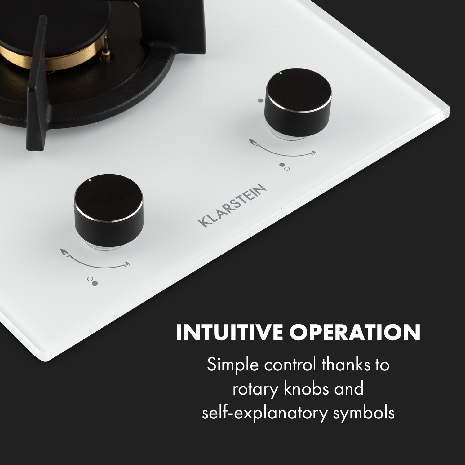 Klarstein Goldflame Domino, plynová varná doska, 2 mosadzné horáky, sklokeramika – Obrázok 4