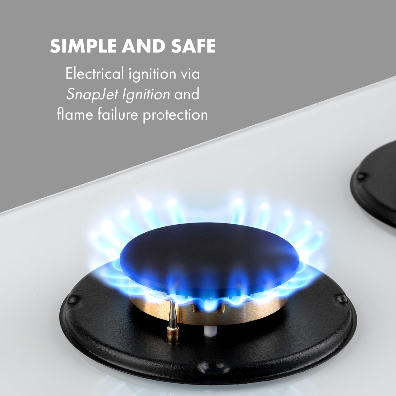 Klarstein Goldflame Domino, plynová varná doska, 2 mosadzné horáky, sklokeramika – Obrázok 5