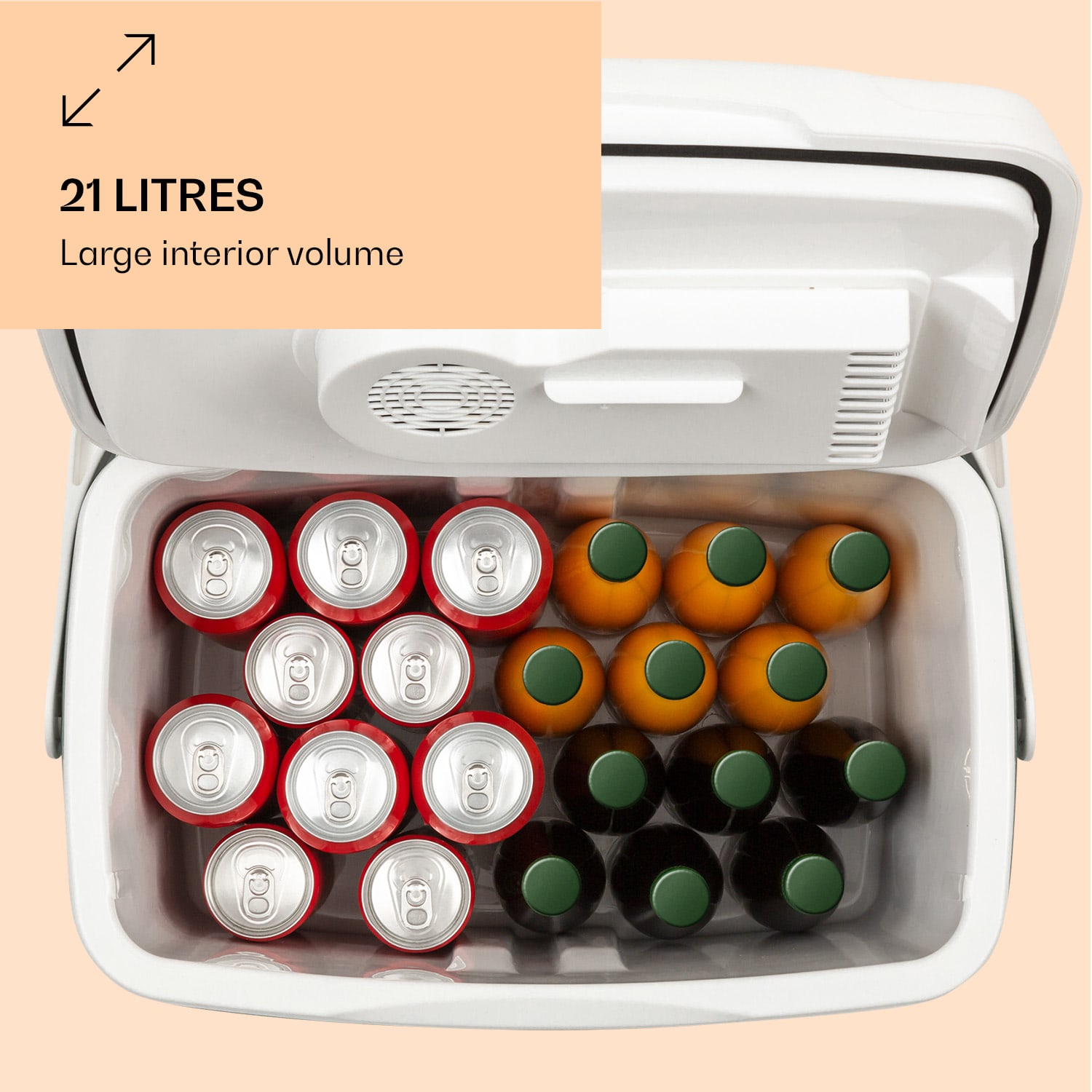 Klarstein BeerBelly 21, autochladnička, elektrický chladiaci box, funkcia chladenia a udržiavania tepla, USB port, režim ECO – Obrázok 4