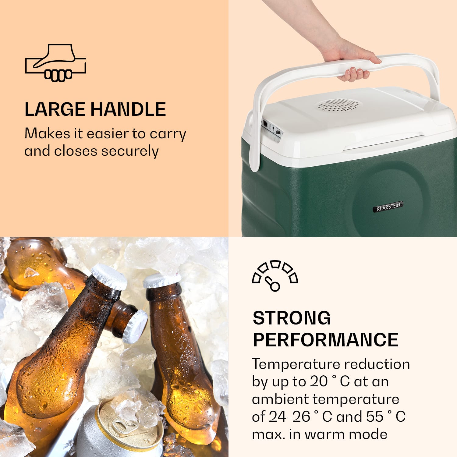 Klarstein BeerBelly 21, autochladnička, elektrický chladiaci box, funkcia chladenia a udržiavania tepla, USB port, režim ECO – Obrázok 5